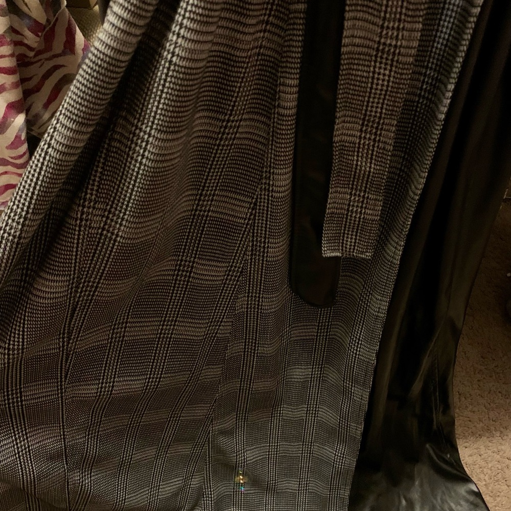 NWT Original Brova trench coat faux leather with plaid pattern 🩶🖤 - Picture 10 of 12